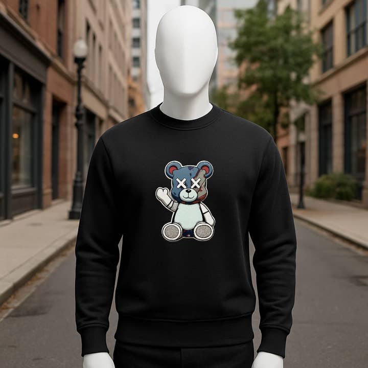 black sweatshirt with print for wholesale by fabrica personalizacion