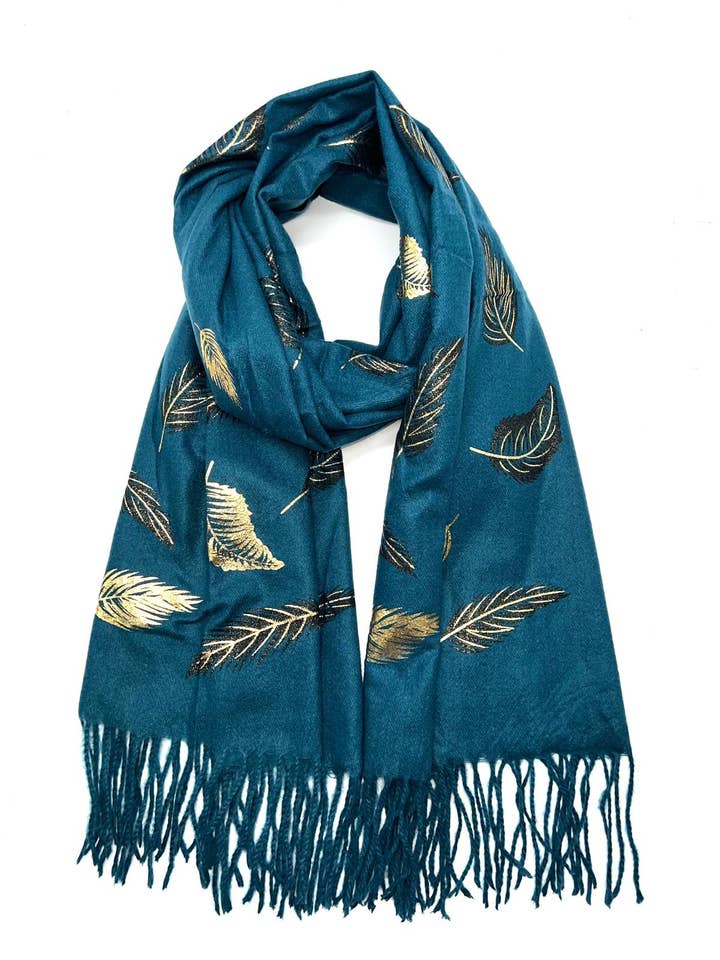 RH-2210 Tørklæde med fjerprint og forgyldning for engroshandel hos LINETA