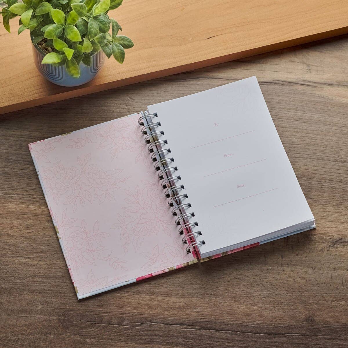 Christian Art Gifts - Wholesale Journal/Diary - Journal Wirebound Pink Peony Noble Things Prov. 31:291