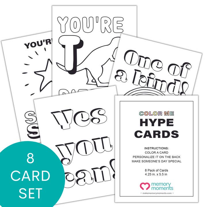 Color Me Hype Cards | Encouragement Cards for Kids for wholesale by Memory Moments