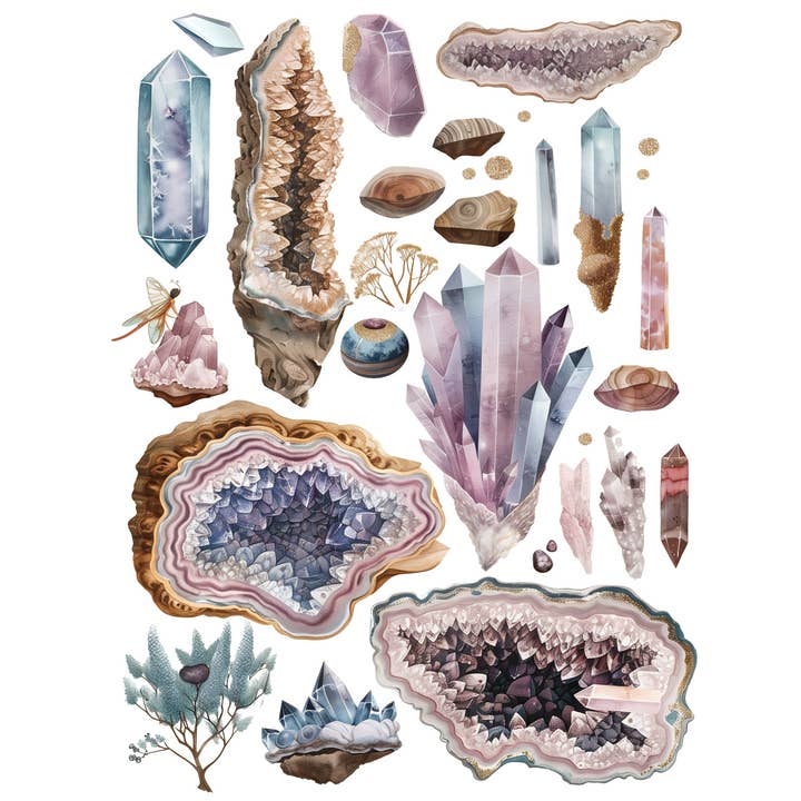 Craft Kreatively - Wholesale Craft Supplies - Crystals Decoupage Rice Paper - A4 - 6pc – Crafts
