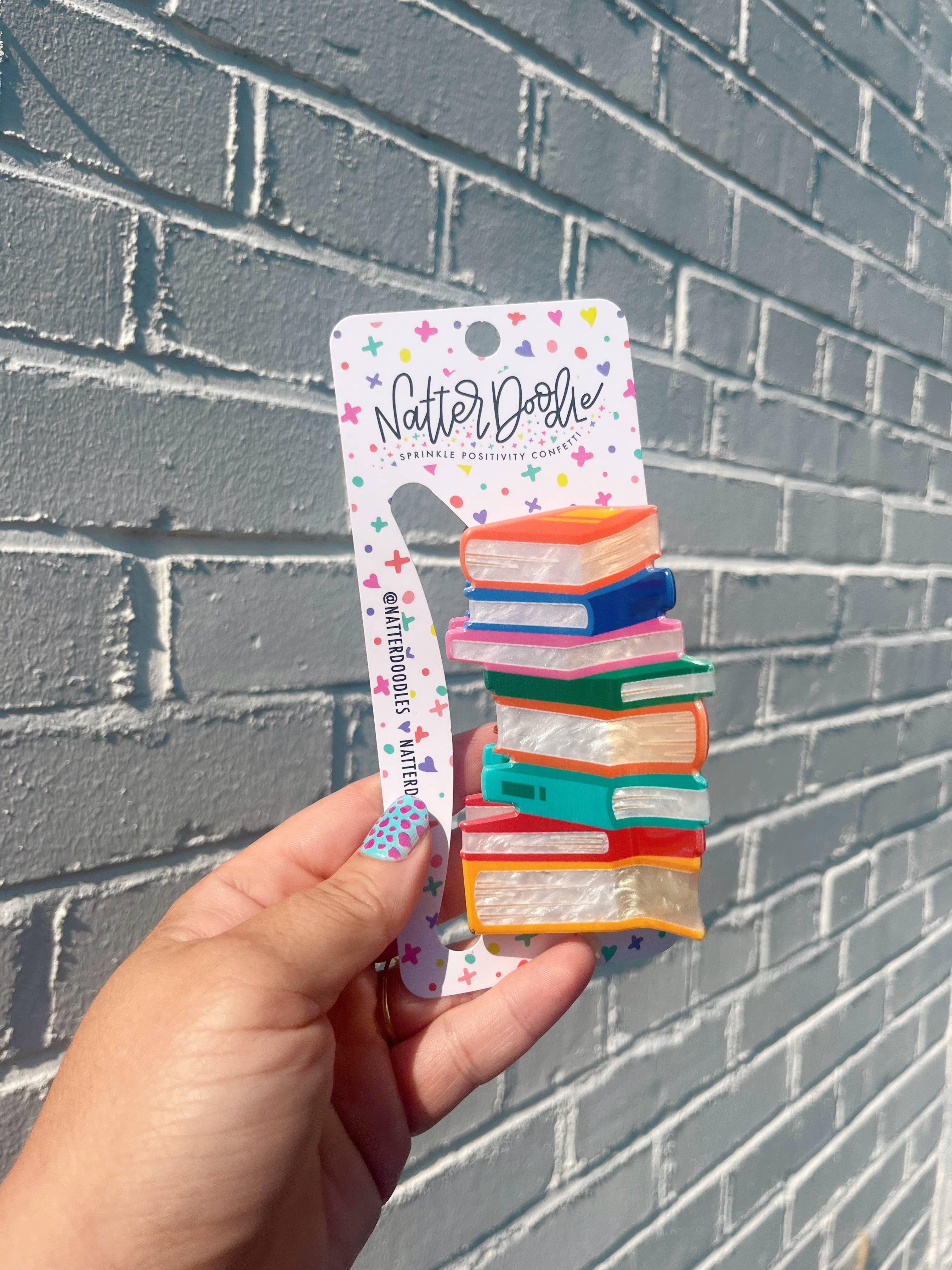 NatterDoodle – wholesale Hair clip – Women’s – Read My Clips Book Hair Claw | Book Lover Hair Accessory 0