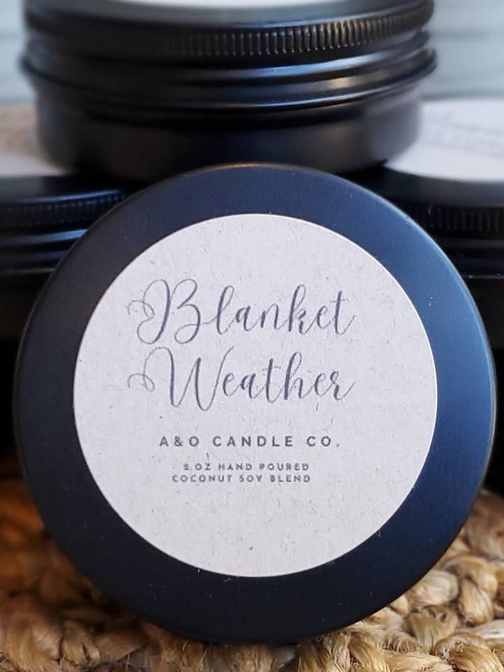 Blanket Weather 2 oz Mélange de Soja et Noix de Coco pour la vente par Alpha & Omega Candle Co.