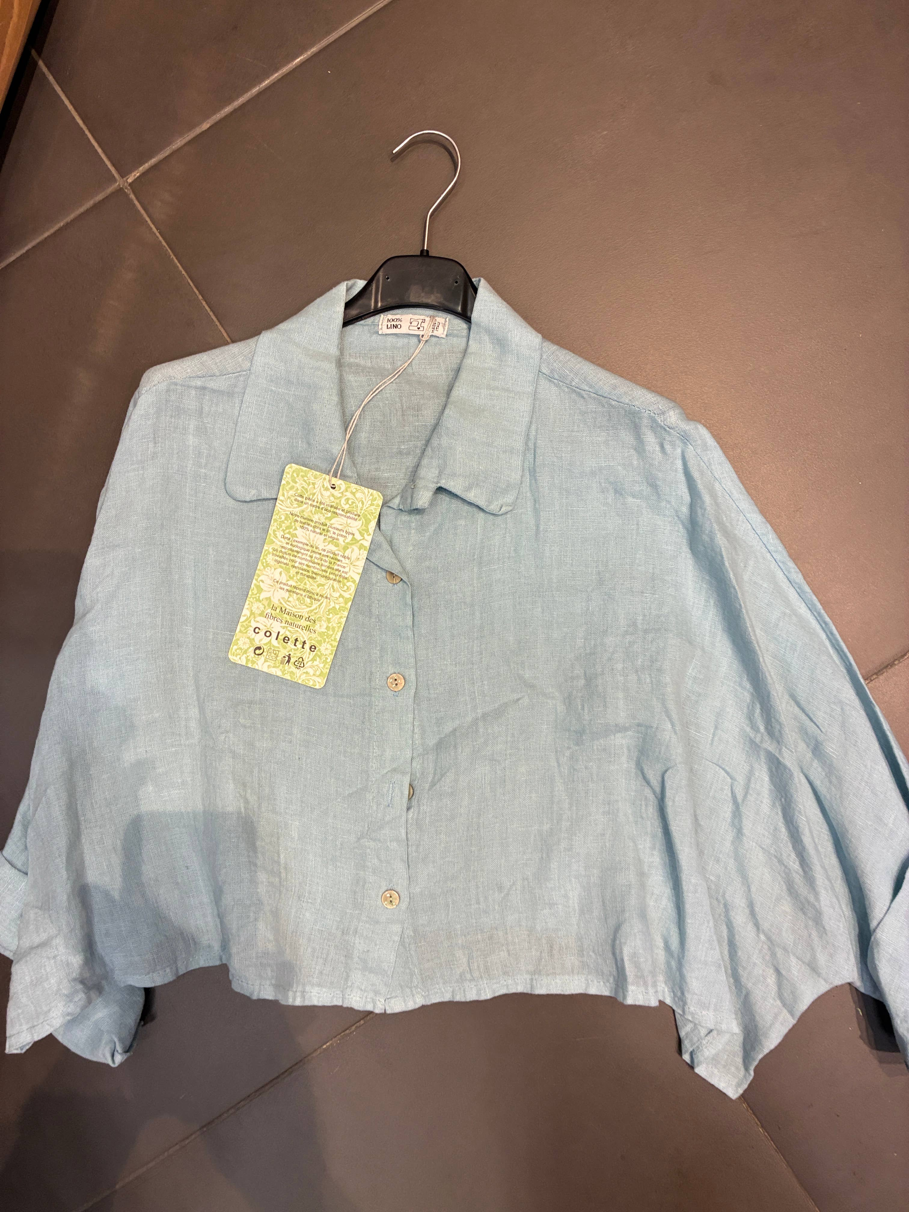 la maison des fibres naturelles - Wholesale Button Down Shirt - Women's - Linen crop shirt 83263 100% linen17
