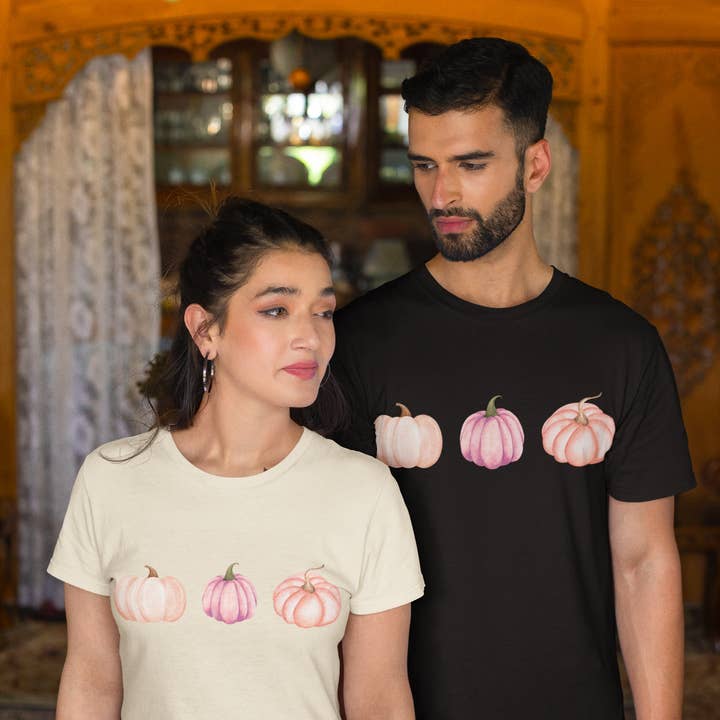 Pastel Pumpkin Softstyle T-Shirt, Fall Fashion, Halloween Tee, Cozy Autumn Shirt, Casual Wear, Cute Graphic Tee for wholesale by Happythings76