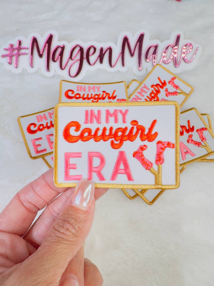 In My Cowgirl Era Embroidered Patch for wholesale by Magen Made Designs