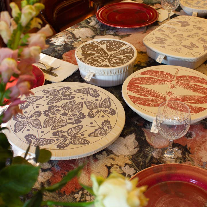 Halo Dish Covers - Wholesale Food Storage Wrap/Bag - Assortment Case Butterfly/Dragonfly:16pc Retail Value; $2802