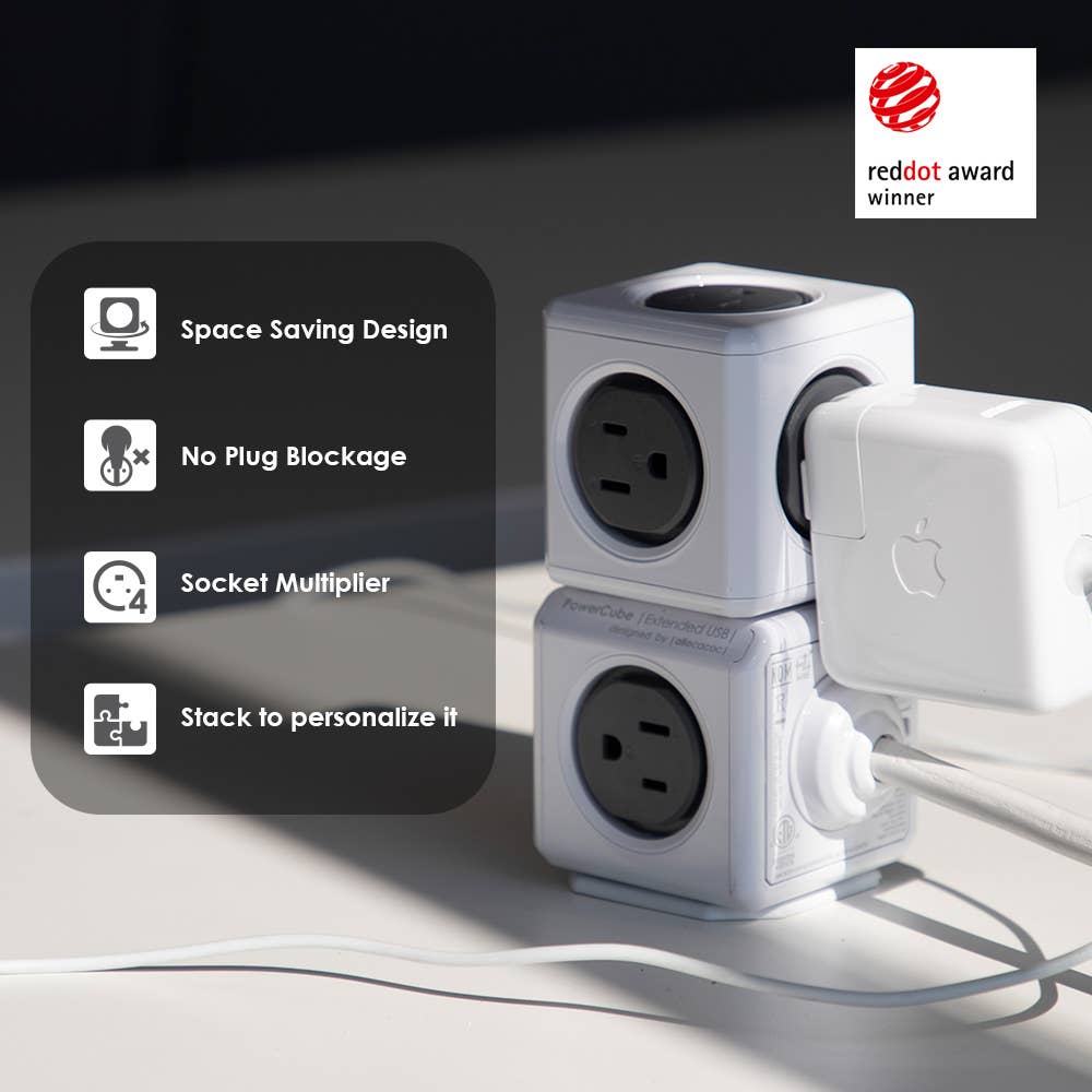 Allocacoc DesignNest – wholesale Power adapter – PowerCube Extended USB SUREG16