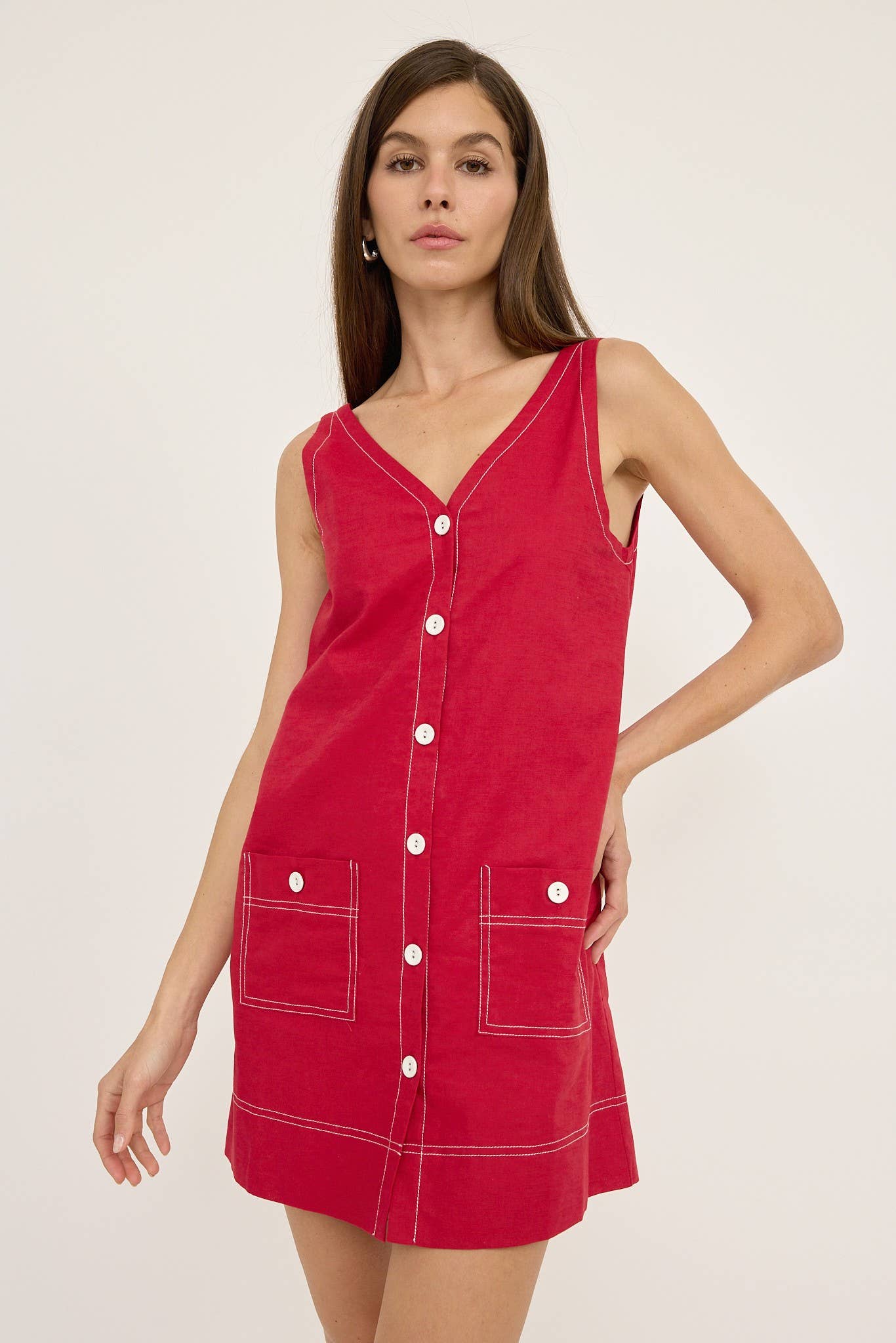 RAISONNEL - Wholesale Dress - Women's - Contrast Stitch Mini Dress - RD11028