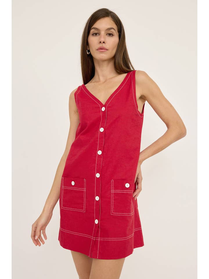 RAISONNEL - Wholesale Dress - Women's - Contrast Stitch Mini Dress - RD11028