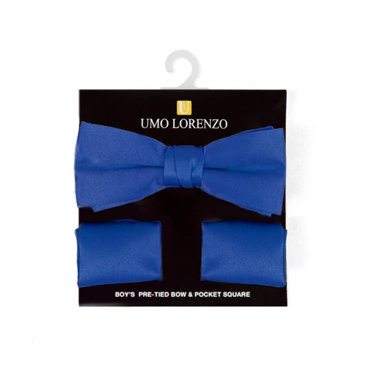 Selini New York - Wholesale Bow Tie - Kids - 100% Poly Satin Boy's Banded Bow Tie and Hanky BBTH130117