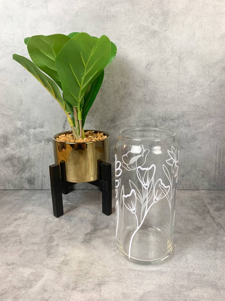 Flower Glass Cup for wholesale by Ella Vanilla Creations