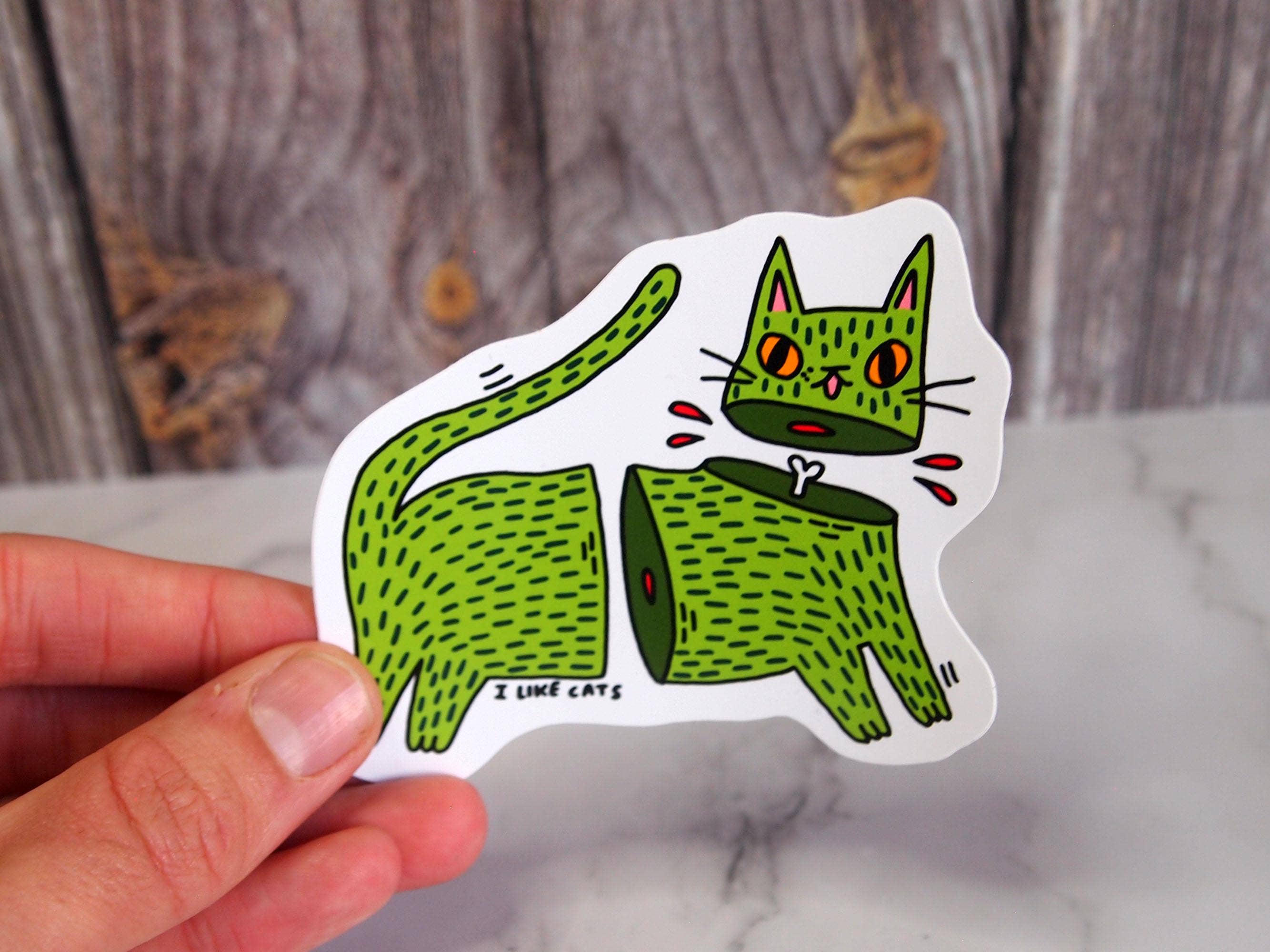 I LIKE CATS - Wholesale Sticker - Zombie Cat Spooky Vinyl Sticker, Cat Sticker, Cat Decal1