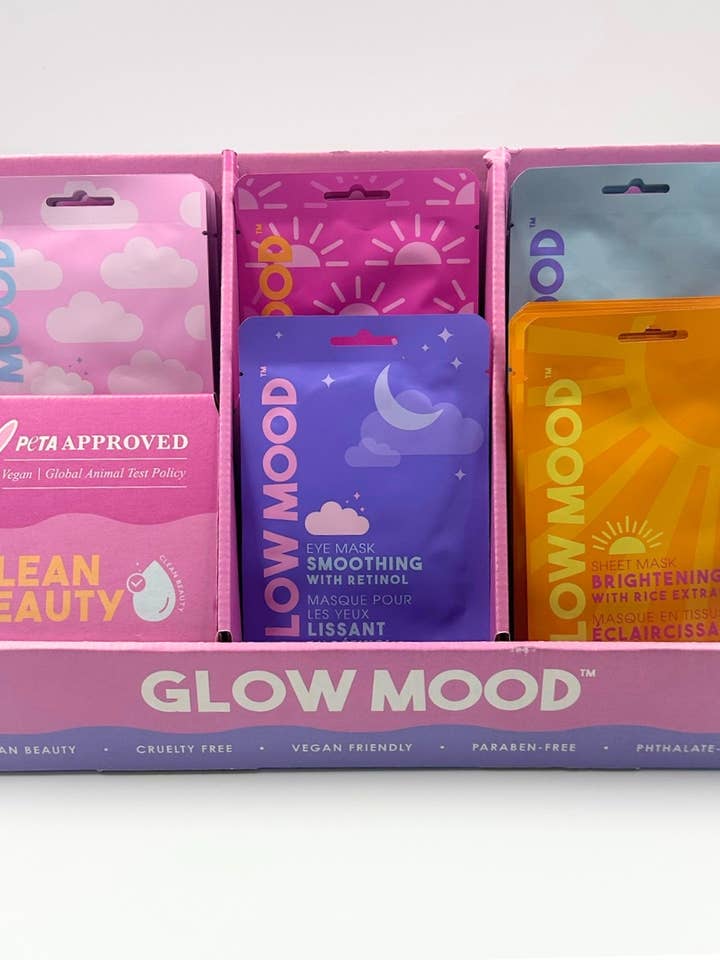 Coffret Masque et Présentoir pour la vente par Glow Mood