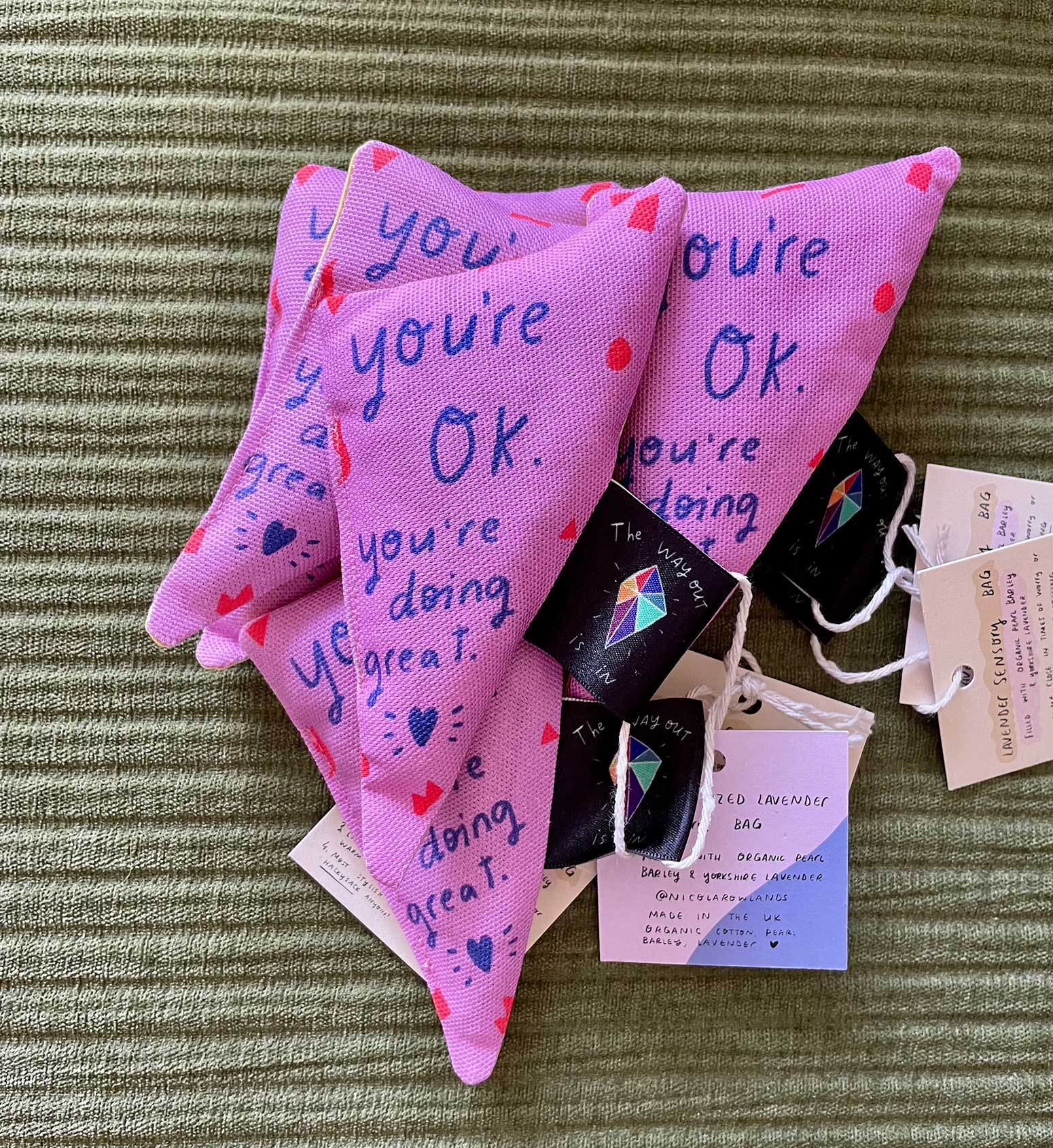 Nicola Rowlands - Wholesale Stress Relief Ball/Dough - Sensory palm bag: handmade lavender bag:purple3