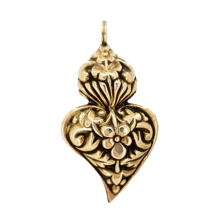 Hängsmycke barock hjärta av Viana i Guldpläterat Silver för wholesale av PORTUGAL JEWELS