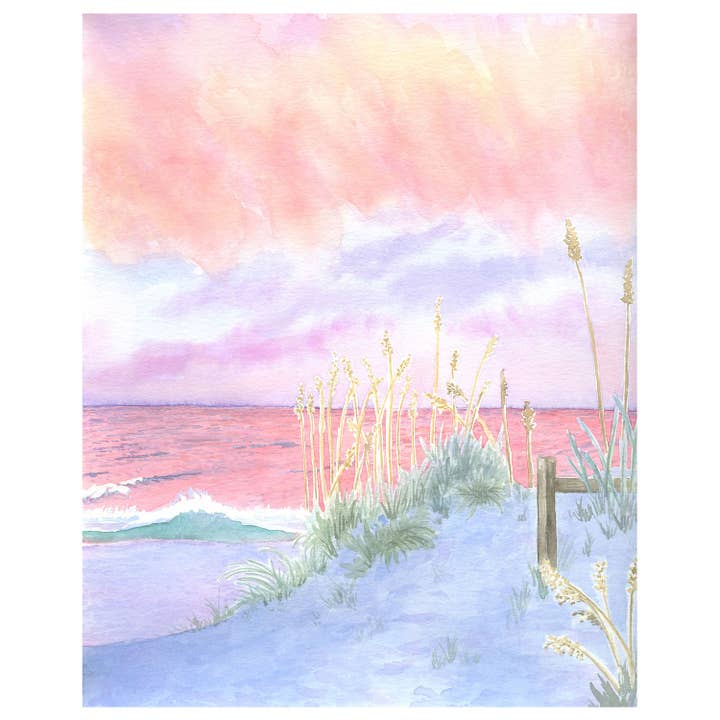 Sea Oats Watercolor Art Print for wholesale by Bridget Linstead Art