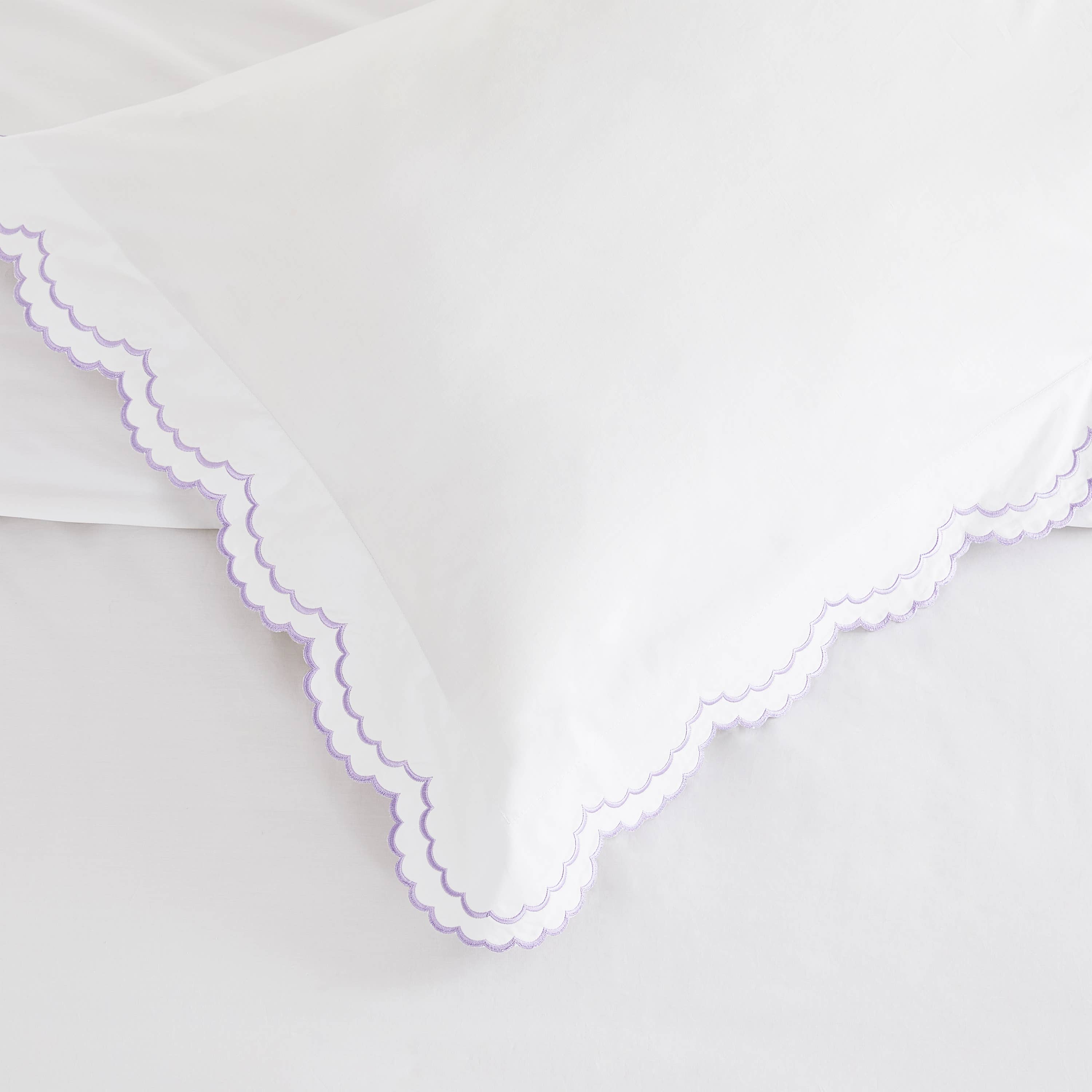 Mélange Home - Vente Housses de couette - Ensemble de housse de couette en percale de coton brodé à double festons33