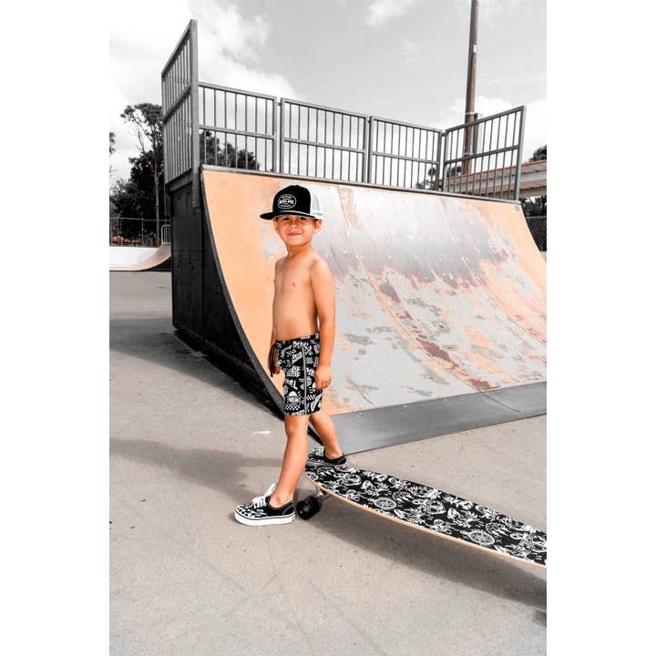 Rebel Bro - Wholesale Swim Shorts - Kids - Hybrid Swim Trunks in Live Fast