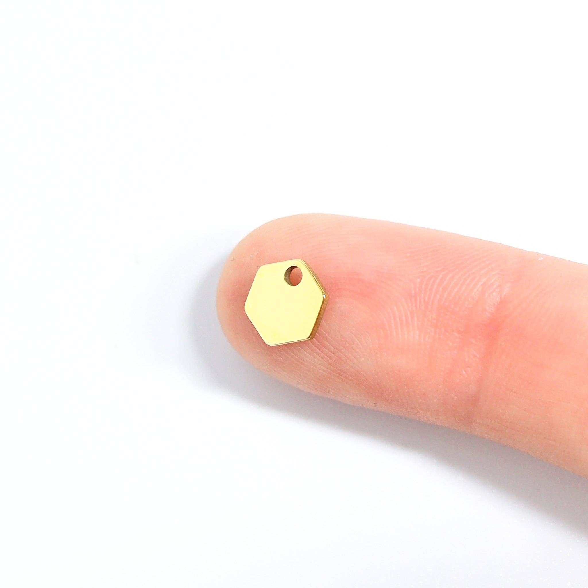 WJW - Vendita all'ingrosso Ciondolo/pendente - Etichette per gioielli in acciaio inossidabile con rivestimento PVD in oro 18K.11