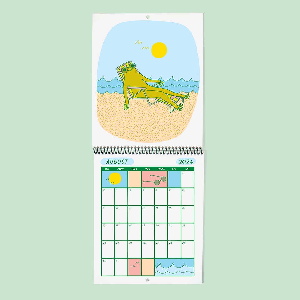 The Good Twin - Wholesale Calendar - Froggy of the Month 2026 Calendar2