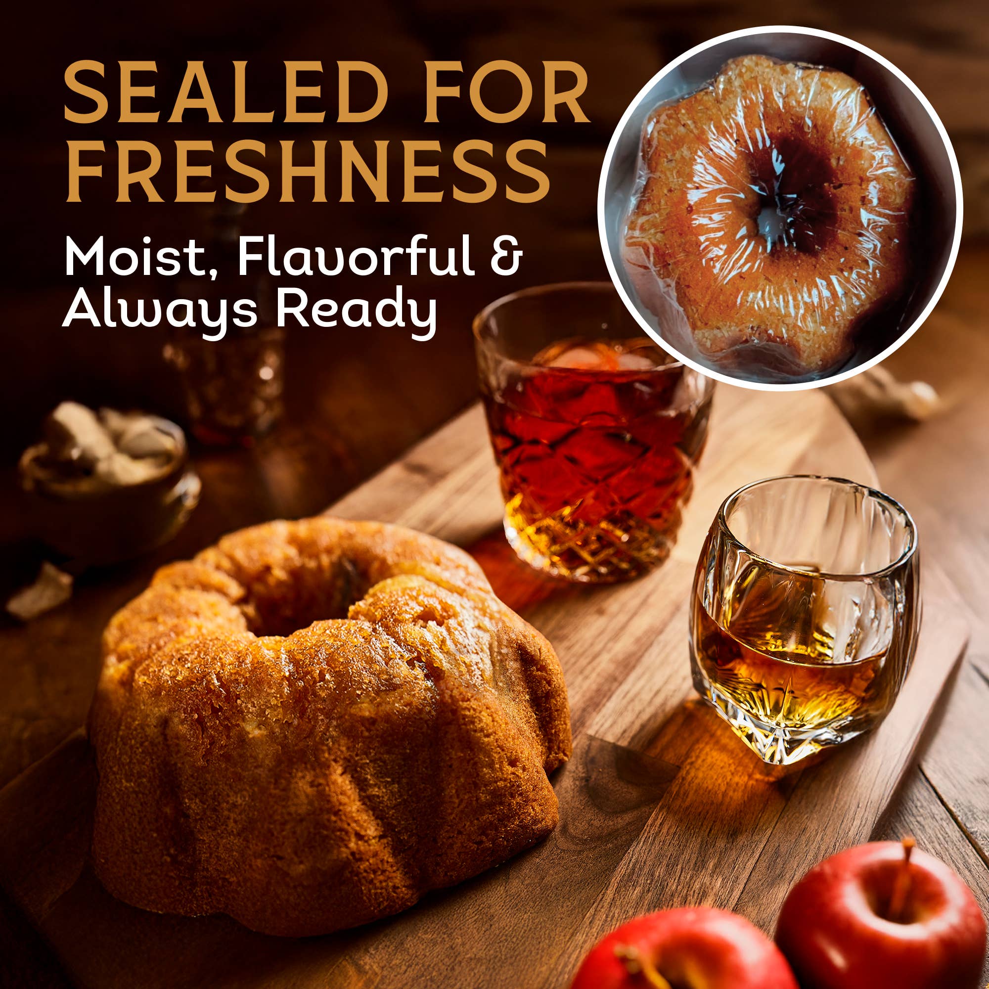 Tortuga Spirit Cake Company - Wholesale Cake - Moonshine Apple Pie Cake - 4oz2