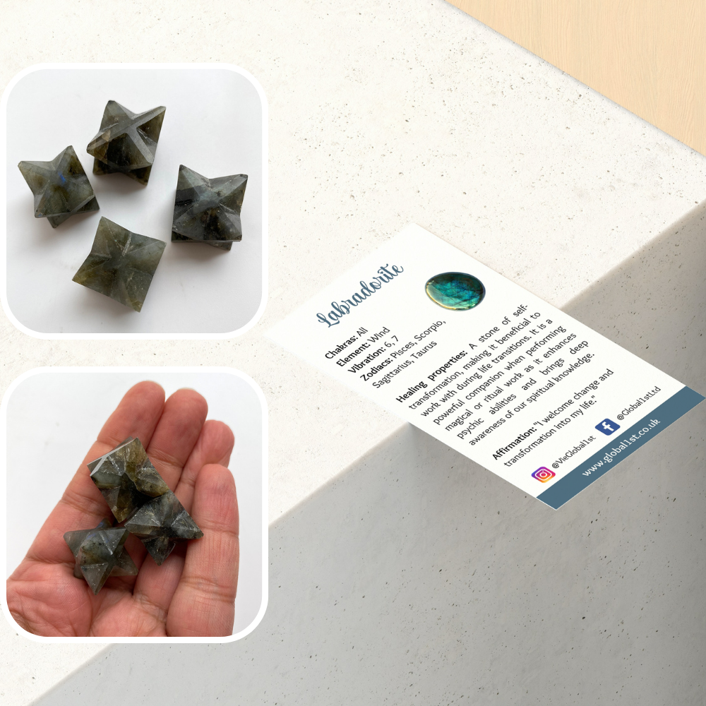 VIE - Vendita all'ingrosso Pietra/cristallo spirituale - Piccola stella Merkaba, 2 cm10