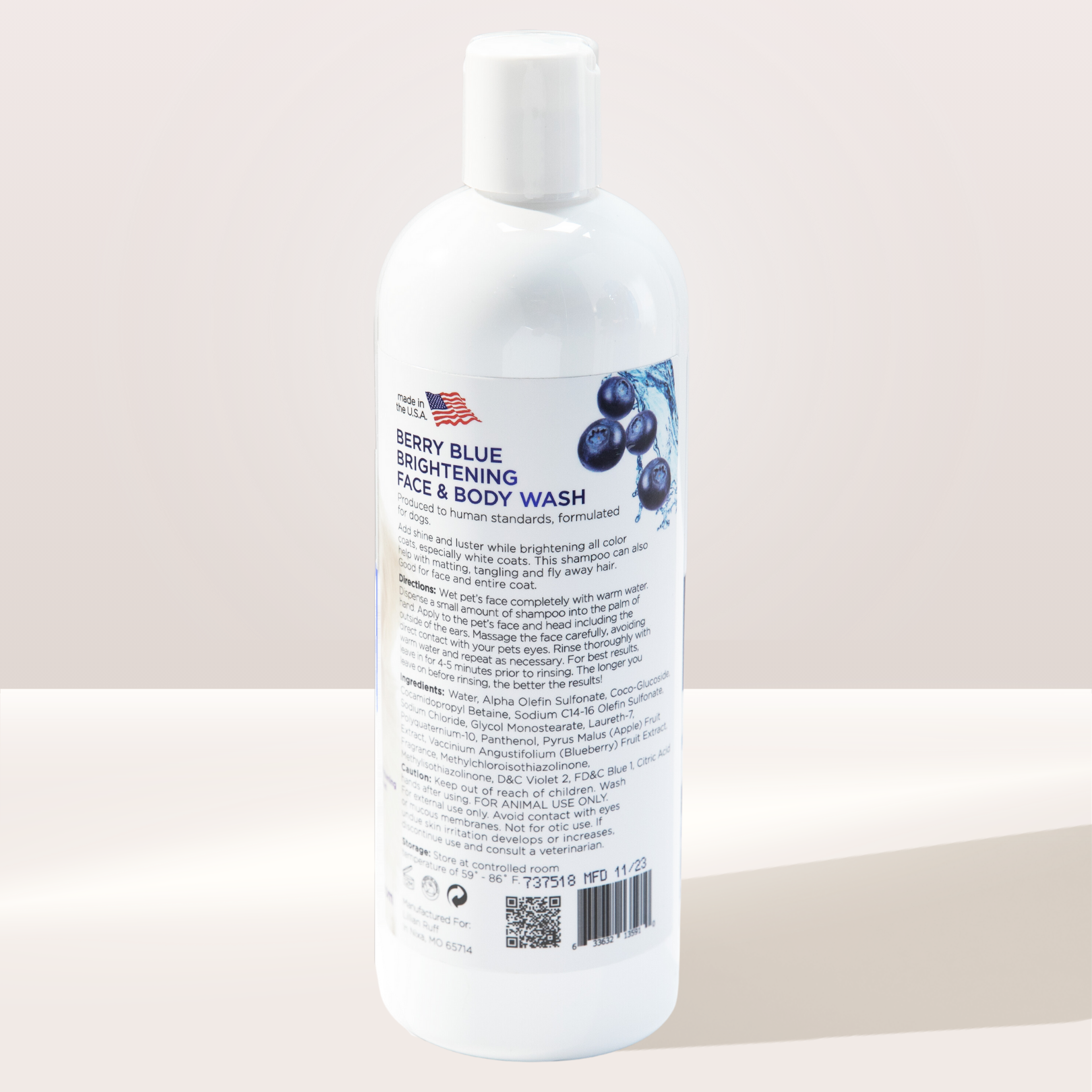 Lillian Ruff - Wholesale Pet shampoo – Dog - Berry Blue Brightening Face & Body Wash2