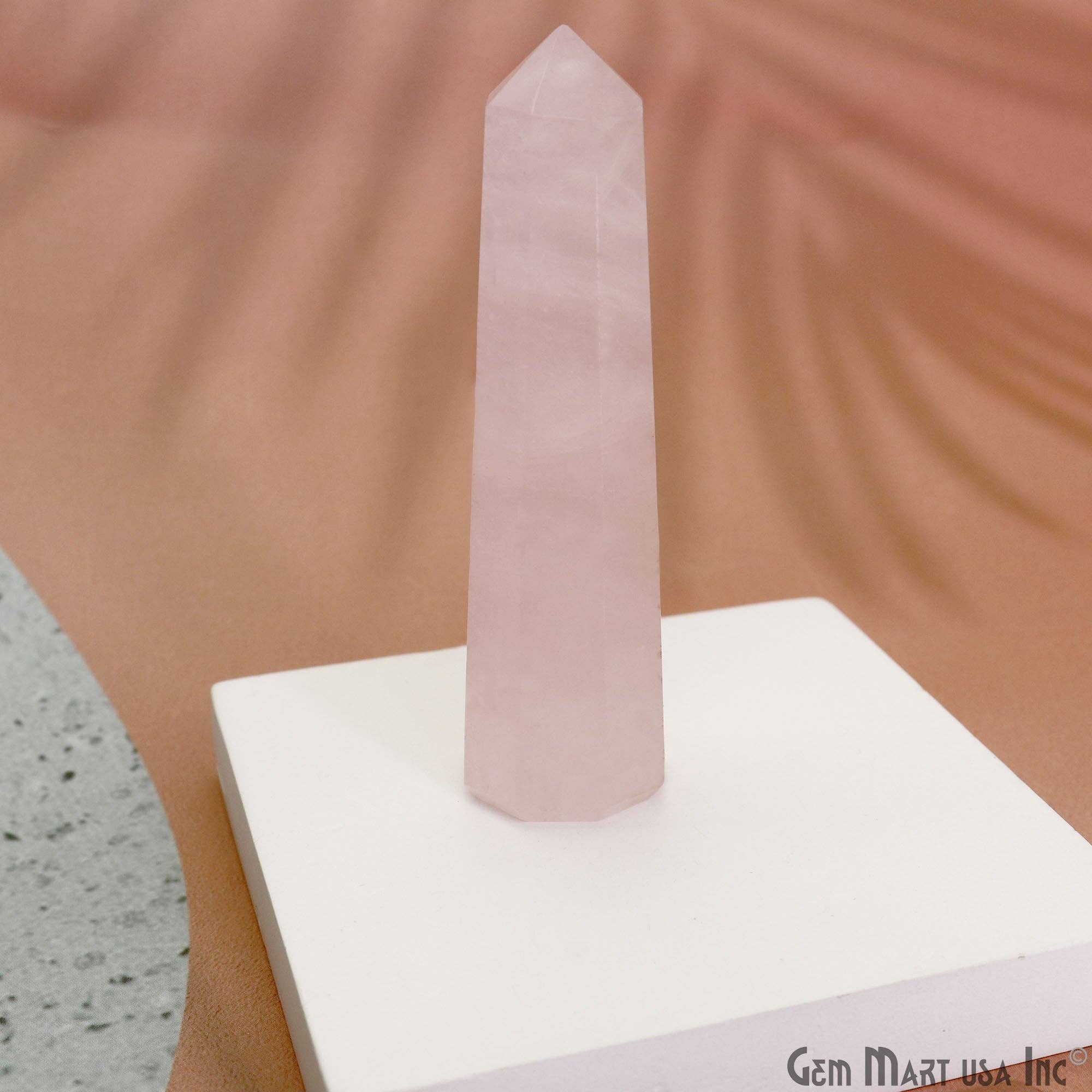 GemMartUSA - Vente Pierre et cristal de spiritualité - Tour de cristal géante en quartz rose, 2 à 3 pouces5