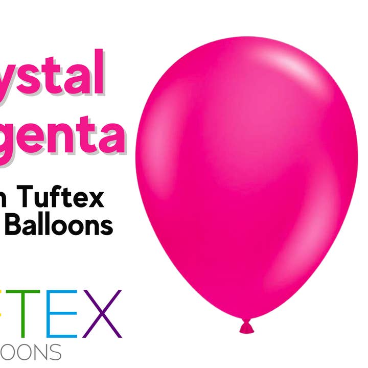 Crystal Magenta 5 inch Latex Tuftex Balloons for wholesale by Boxwood Rose