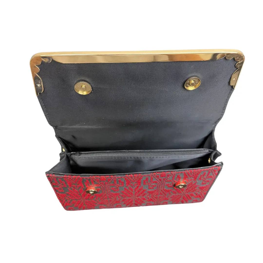Palestinian Elegance - Wholesale Clutch Bag - Women's - Red Palestine Handbag - High-Quality & Culturally Inspired L7XW10XH2 inches3