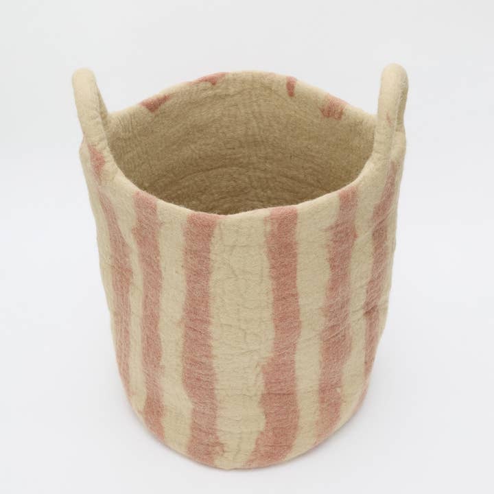 Philé - Wholesale Basket – Kids & baby - Toy Basket in Pink Stripe - Large1