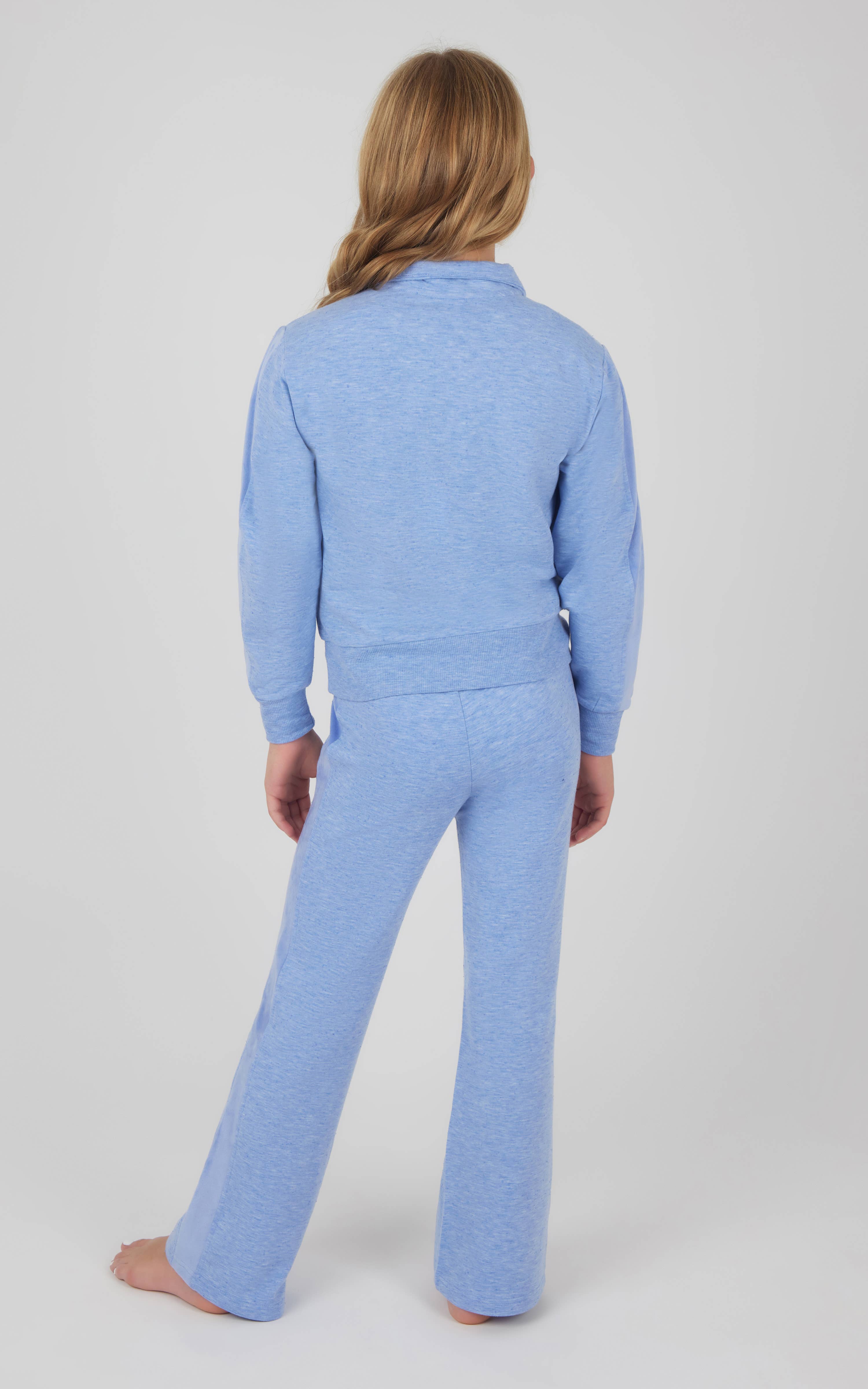 90 Degree by Reflex & Yogalicious - Wholesale Lounge Set - Kids - Girls Confetti Half Zip Pullover and Flare Set6