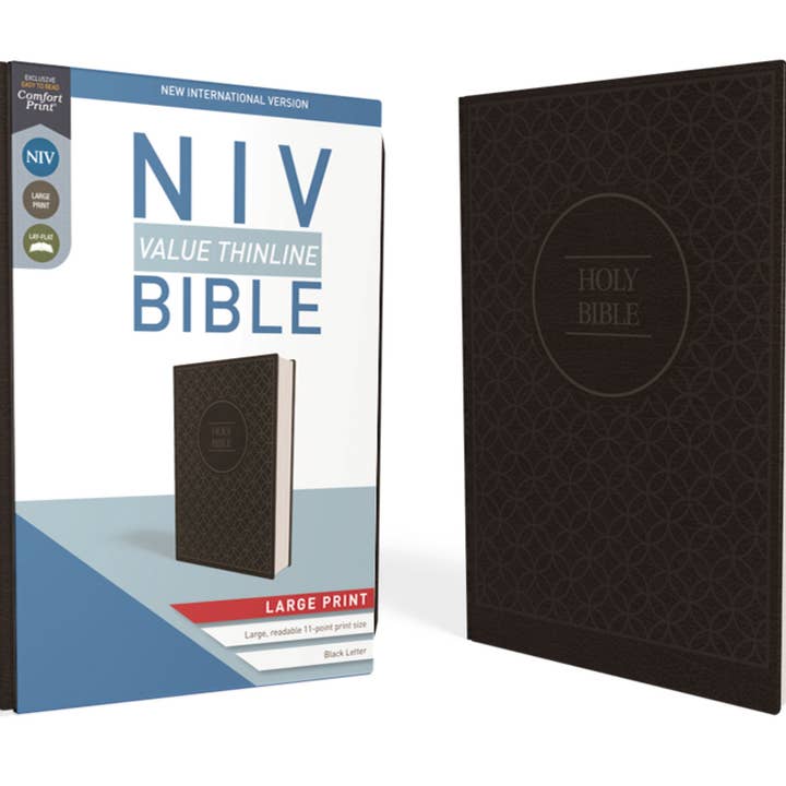 HarperCollins Christian Publishing - Wholesale Religion - NIV Value Thinline Bible Large Print Leathersoft Gray/Black