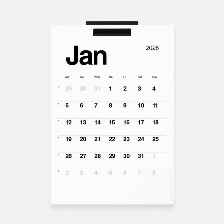 Minimalistischer WANDKALENDER 2026 für den Großhandel von Kalstore®