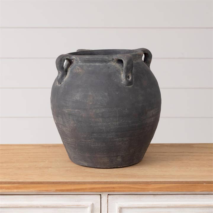 Audrey's Home & Gift - Wholesale Vase - Black Distress Vase with 4 Handles (PC)