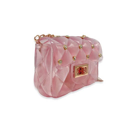 Doe a Dear - Wholesale Crossbody Bag - Kids - P30 B3001 Rhinestone Stud Quilted Jelly Purse (4 Colors)9
