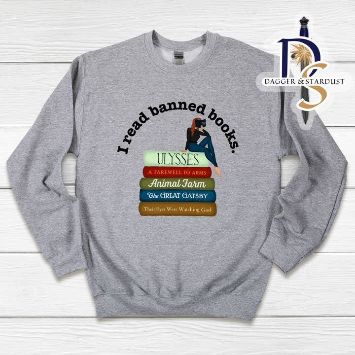 I Read Banned Book Sweatshirt for wholesale by Dagger & Stardust Co