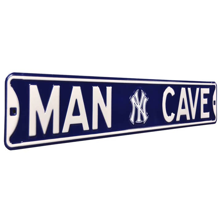 Authentic Street Signs - Wholesale Sign - MAN CAVE New York Yankees Embossed Steel Street Sign