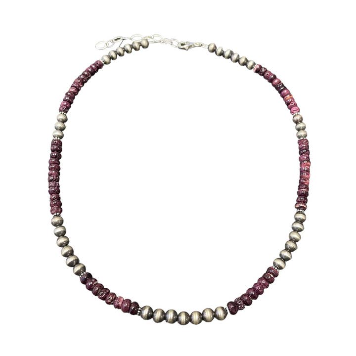 Purple Spiny Oyster Desert Pearl Bead Necklace Sterling Silver for wholesale by Select Lines