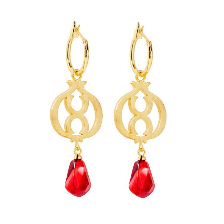 Pomegranate Gold Earrings for wholesale by Anet’s Collection