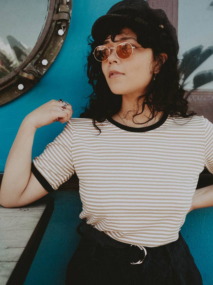 The Bee & The Fox - Wholesale T-Shirt - Women's - Women's Stripe Ringer Tee0