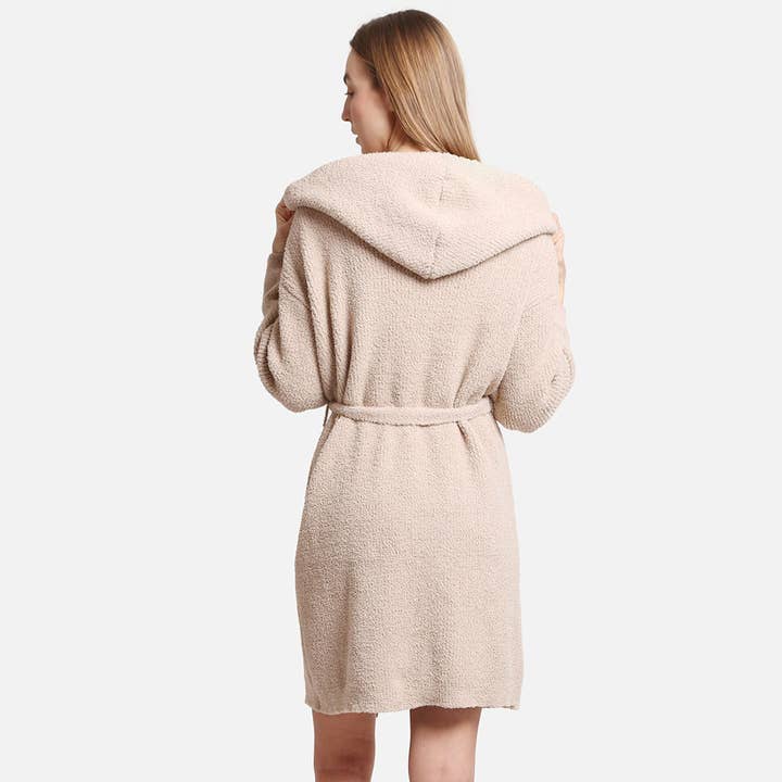 Fashion City - Wholesale Robe – Women's - Solid Color Soft Hooded Robe w Pocket5