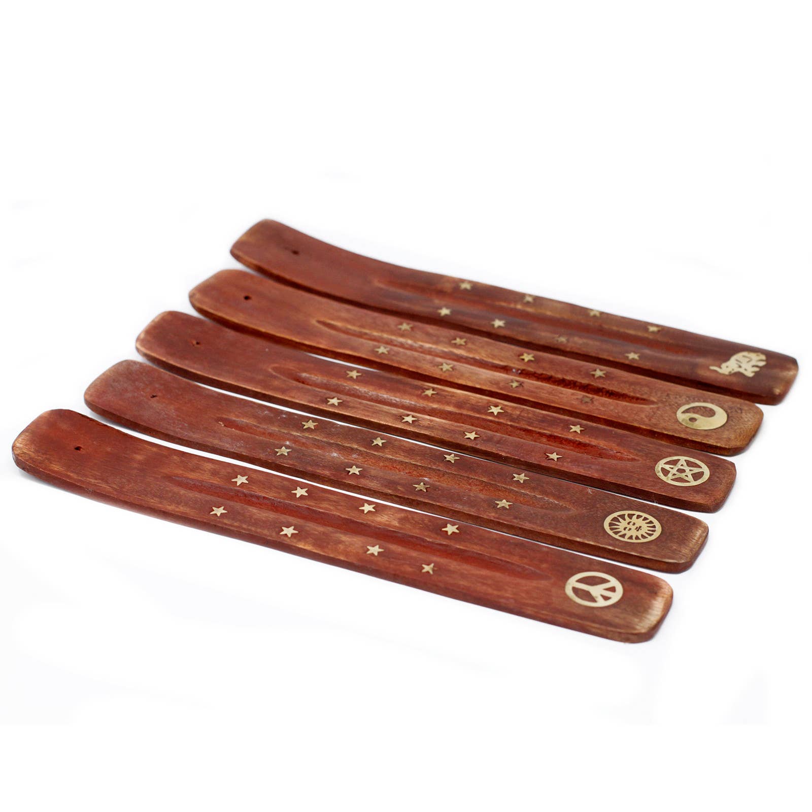 Ancient Wisdom - Wholesale Incense - Brass Inlaid Ashcatcher - Mango Wood2