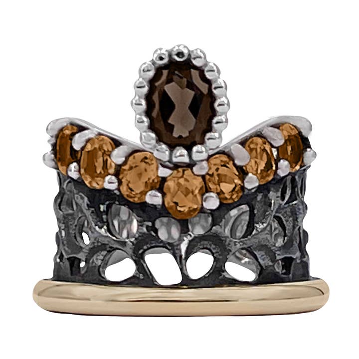 BOHEMME – Anel de cocktail/declaração por atacado – ANEL ALLEGRIA 2 TOPÁZIO E AMETISTA 180