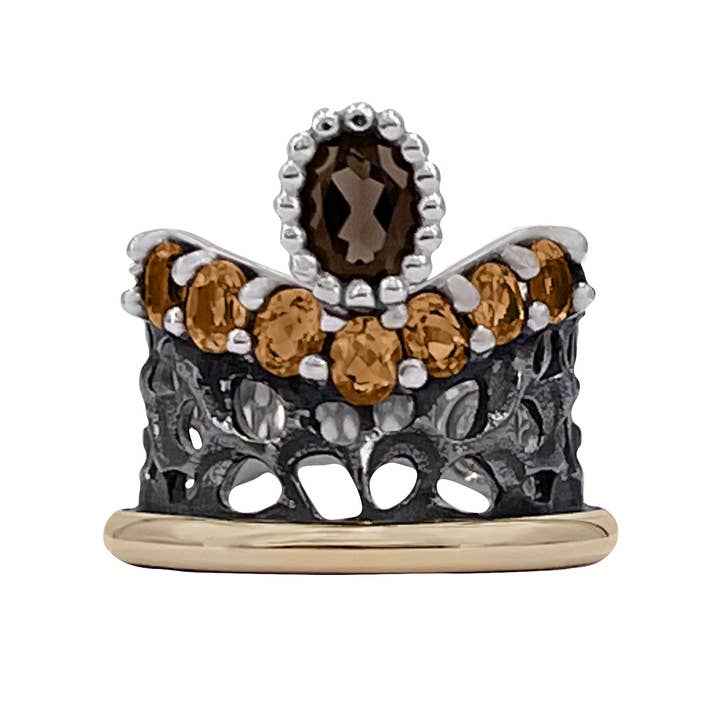 BOHEMME - Venta al por mayor Anillos grandes/de cóctel - ANILLO ALLEGRIA 2 TOPACIOS Y AMATISTAS 18