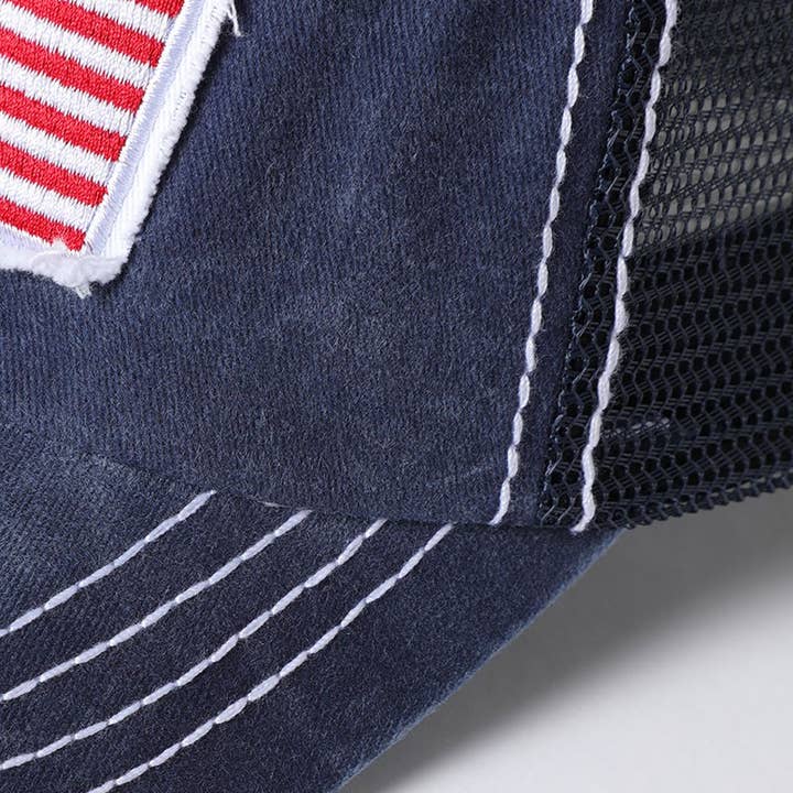 Fashion City - Wholesale Trucker Hat - Unisex - America USA Flag Mesh Snapback Baseball Cap4