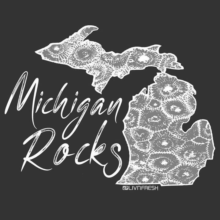 LIVNFRESH - Wholesale Hoodie - Women's - "Michigan Rocks Petoskey Stone" Relaxed Fit Classic Hoodie6