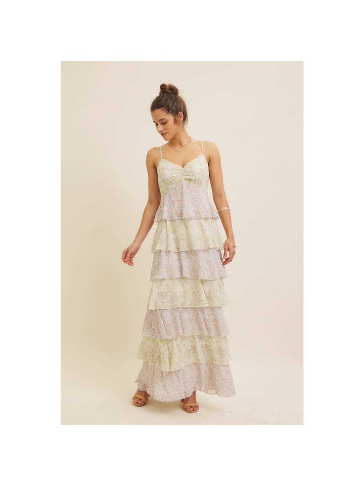 in february - Wholesale Dress - Women's - DEFINITION OF SEASONLESS FEMINITY FLORAL TIERED MAXI DRESS24