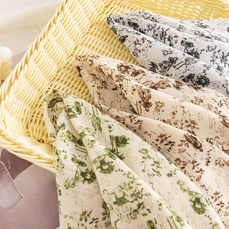 Funkyrel® Atzbranding Limited – wholesale Scarf – Women's – Scarvii - Sweet Floral Print Small Square Scarf5